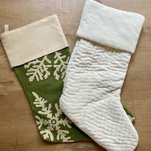 White Velvet Pottery Barn Christmas stocking